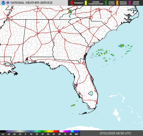 Weather radar map